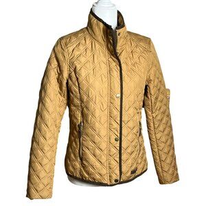 GH Bass & Co Quilted Jacket Beige Camel Lightweight Feminine Fit Preppy Womens S